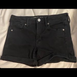 Black midi shorts